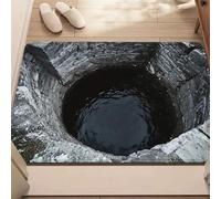 Zerbino per porta d'ingresso, con foro senza fondo in mattoni, per soggiorno, trappola 3D, illusione visiva, tappeto antiscivolo per sala giochi