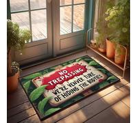 Zerbino per porta d'ingresso, divertente, macchiato di sangue, avvertimento: No Trespassing - We'Re Venver Ture Of Hidi, tappeto decorativo per cucina (65 x 90 cm)