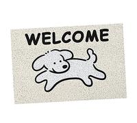 Zerbino per Porta d'ingresso, Motivo Cane Cartone Animato, Decorazioni per la Casa, Zerbino per Fango Raschiante, Carino, Benvenuto a Casa (Beige 40 X 60 cm)