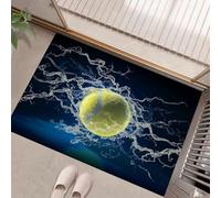 Zerbino Per Porta D'Ingresso Pallina Tennis Increspatura Dell'Acqua Sport Fantasy, 40X60Cm A Basso Profilo, Tappeto Morbido Antiscivolo, Per Animali Domestici Cucina Interni Decorazione, Blu Navy