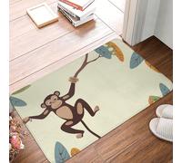 Zerbino per porta d'ingresso, per interni ed esterni, 40,6 x 61 cm, antiscivolo, con scimmia appesa al ramo di un albero, tappeti per ingresso, interni, patio