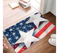 Zerbino per porta d'ingresso, per interni ed esterni, 40,6 x 61 cm, antiscivolo, con stelle e bandiera americana, tappetini assorbenti e resistenti allo sporco, per ingresso, interni, patio