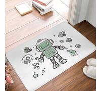 Zerbino per porta d'ingresso, per interni ed esterni, 40,6 x 61 cm, antiscivolo, linea robot, tappetini assorbenti, resistenti allo sporco, per ingresso, interni, patio