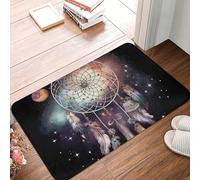 Zerbino per porta d'ingresso, per interni ed esterni, 40,6 x 61 cm, antiscivolo, motivo: acchiappasogni e stelle, tappetino assorbente e resistente allo sporco, per ingresso, interni, patio