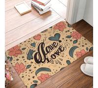 Zerbino per porta d'ingresso, per interni ed esterni, 40,6 x 61 cm, antiscivolo, per ingresso Love Forever, assorbente, resistente allo sporco, per ingresso, interni, patio