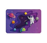 Zerbino per porta d'ingresso, per interni ed esterni, 40,6 x 61 cm, motivo: astronauta in missione nello spazio, lavabile, sottile, adatto per bagno, cucina, pavimento