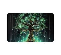 Zerbino per porta d'ingresso, per interni ed esterni, 50,8 x 80 cm, antiscivolo, lavabile, con albero verde magico, tappeto per ingresso, super assorbente