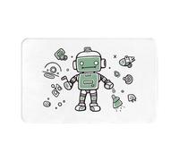 Zerbino per porta d'ingresso, per interni ed esterni, 50,8 x 80 cm, antiscivolo, lavabile, linea robot, tappeto per ingresso, super assorbente