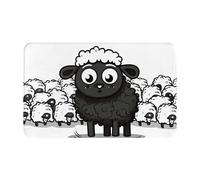 Zerbino per porta d'ingresso, per interni ed esterni, 50,8 x 80 cm, antiscivolo, lavabile, motivo: pecore bianche e nere, per ingresso, super assorbente