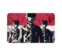 Zerbino per porta d'ingresso, per interni ed esterni, 50,8 x 80 cm, antiscivolo, lavabile, motivo: soldato davanti alla bandiera americana, tappeto per ingresso super assorbente