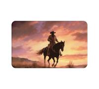 Zerbino per porta d'ingresso, per interni ed esterni, 50,8 x 80 cm, antiscivolo, lavabile, tappetino da cowboy West per ingresso, tappeto super assorbente