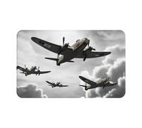 Zerbino per porta d'ingresso, per interni ed esterni, 50,8 x 80 cm, antiscivolo, lavabile, tappetino per ingresso della seconda guerra mondiale, tappeto super assorbente