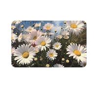 Zerbino per porta d'ingresso, per interni ed esterni, con belle margherite, facile da pulire, resistente alle macchie e allo sbiadimento, tappetino da bagno in flanella assorbente, 40 x 80 cm