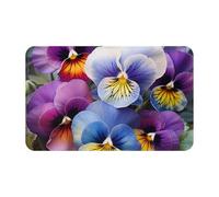 Zerbino per porta d'ingresso, per interni ed esterni, con motivo "Pansy Perfection", facile da pulire, resistente alle macchie e allo sbiadimento, tappetino da bagno in flanella assorbente, 40 x 80 cm