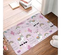 Zerbino per porta d'ingresso, per interni ed esterni, motivo: lama non drammatico, tappeto da cucina per pavimento, lavabile e sottile, adatto sotto la porta, tappeto da bagno per il bagno, 40,6 x 61