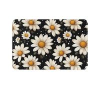 Zerbino per porta d'ingresso, per interni ed esterni, stampa con margherite scure, tappeto da cucina per pavimento, lavabile e sottile, adatto sotto la porta, tappetino da bagno per bagno, 40,6 x 61