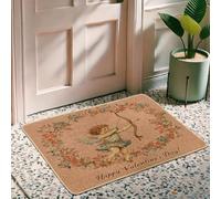 Zerbino per San Valentino, decorazione romantica a forma di cuore, per interni ed esterni, tappetino stagionale, antiscivolo, impermeabile, assorbe la polvere, facile da pulire, 73 x 43 cm