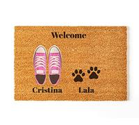 Zerbino personalizzato per l'ingresso di casa | Personalizza il tuo zerbino con il tuo cane o gatto | 70 x 40 cm | Perfetto come regalo | zerbini originali e divertenti in 100% fibra di cocco | 1 + 1