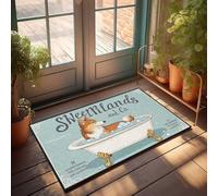 Zerbino personalizzato per porta d'ingresso affascinante Corgi Bath Time: A Cozy Tub Adventure! Zerbino per esterni decorazione autunnale (40 x 60 cm)