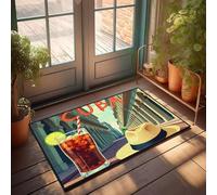 Zerbino personalizzato per porta d'ingresso Cuba Libre al sole, roba per la decorazione della porta della stanza dei ragazzi (40 x 60 cm)