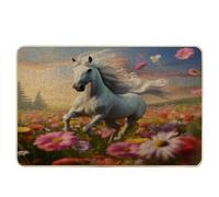 Zerbino primaverile Cavallo Erba Albero Fiore Natura Paesaggio Animali Pianta Verde Bianco Gomma Antiscivolo Trapper Impermeabile Interno Porta d'ingresso Classroom Esterno Lavabile Duty Assorbente