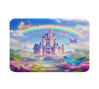 Zerbino Princess Dreamy Fairy Tales Rainbow Butterfly Romantic Flowers Lavabile Zerbino Per Esterni Antiscivolo Tappeto D'Ingresso Per Posteriori Porte Anteriori Esterno 40X60Cm