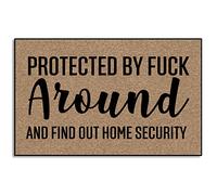 Zerbino Protected By Fuck Around And Find Out Security And Body Removal Services Zerbino Ingresso Trappola Sporco Tappetino Da Bagno Confortevole Tappeto Bagno Per Esterno Interno Doccia 40X60Cm