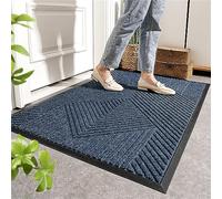 Zerbino resistente di grado commerciale, a basso profilo, per interni ed esterni, per casa, scuole, bar e aziende, 80 x 120 cm, colore: blu navy