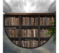 Zerbino retrò a semicerchio, antiscivolo, morbido, a semicerchio, lavabile, resistente, decorativo, a mezza luna, per pavimenti, interni, soggiorno, camera da letto, cucina, caminetto