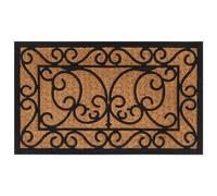 Zerbino rettangolare, 45 x 75 cm, in gomma e fibra di cocco, antiscivolo, resistente alle intemperie, per porta di casa, ingresso, interni ed esterni, per balcone, terrazza, corridoio, porta di
