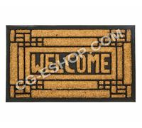ZERBINO rettangolare COCCO inciso GOMMA tappeto esterno 45X75 naturale welcome