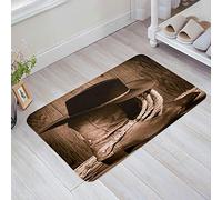 Zerbino Rettangolare Wild West Themed Cowboy Hat And Old Ranching Rope On Wooden Zerbino Ingresso Casa Multiuso Assorbente Tappeto Durevole Benvenuto Zerbino Per Interni 40×60Cm