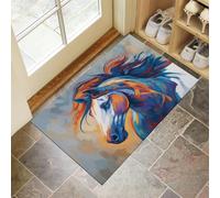 Zerbino Ritratti Di Cavalli Ad Acquerello, Ingresso Esterno E Interno, 90 x 150 cm Tappeto Animali Graffiti Antipolvere Tappeto Ingresso Casa Resistente Zerbino per Soggiorno Camera Letto