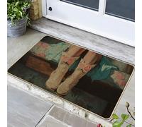 Zerbino romantico con motivo floreale di rosa in stile country per decorazione primaverile all'aperto ed interno impermeabile antiscivolo facile da pulire assorbe la polvere