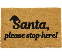 Zerbino saluto Babbo Natale, fermati qui da interno esterno stampa nera cocco...