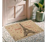 Zerbino San Valentino, cuori rossi, decorazione romantica, ecologico, impermeabile, antiscivolo, assorbe la polvere, facile da pulire, 73 x 43 cm