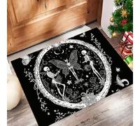 Zerbino Scheletro Di Teschio Luna Crescente per Interni 40 x 60 cm, Zerbino Ultra Sottile Gotico Retrò, Tappeti Lavabili per L'ingresso, Basso Profilo Che Cattura Lo Sporco, Tappetini per L'ingresso