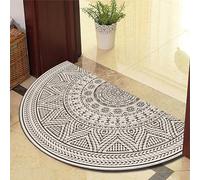 Zerbino semi-circolare, tappetino assorbente semicircolare rotondo, moquette, bohémien, tappetino per porta resistente, ingresso del pavimento esterno, decorazione terrazza, zerbino interno (grigio
