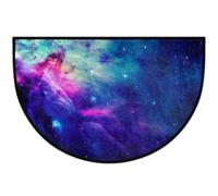 Zerbino semicircolare con nebulosa spaziale, antiscivolo, con galassia e | Zerbino lavabile a mezza luna, decorazione per la casa per ingresso cucina esterno interno 61 x 91 cm