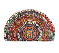Zerbino semicircolare, tappetino da bagno assorbente, motivo con mandala in stile bohémien, antiscivolo, per ingresso, e bagno, in microfibra trapuntata assorbente, tappeto da interno per cucina e