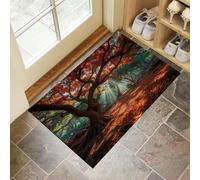 Zerbino Sole Antichi Aceri Rossi per Interni 80 x 120 cm, Zerbino Ultra Sottile Scenario Autunnale Retrò, Tappeti Lavabili per L'ingresso, Basso Profilo Che Cattura Lo Sporco, Tappetini per L'ingresso