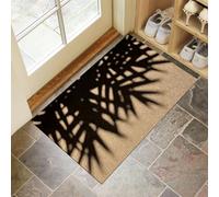 Zerbino Spiaggia Astratta Trappola Sporco, Tappetino Antiscivolo Lavabile in Lavatrice, Ombre Di Foglie Di Palma, Zerbino d'Ingresso Morbide Assorbenti per Cane, Ingresso, Port, 40x60 cm, Marrone