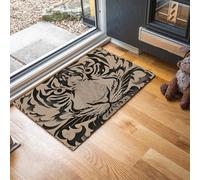 Zerbino Stampe Di Feltro Animali Ingresso Interno, Tappeto Faccia Di Tigre Antiscivolo Tappetino D'Ingresso Lavabile Trappola Sporco per Ufficio, Patio Corridoio, 90 x 150 cm - Marrone Scuro
