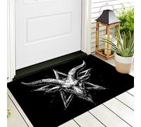 Zerbino Stella A Cinque Punte Teschio Di Capra, Tappetino per Ingresso Con Simbolo Mistico Gotico, Per Esterni E Interni, Tappeto Con Accenti, Antiscivolo, Assorbe La Polvere, 50 x 80 cm