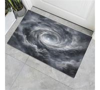 Zerbino Stile 3D illustrazione del vortice Dirt Trapper per Interni, tappetino ingresso antiscivolo, lavabile in lavatrice e super assorbente, tappeto morbido per pavimento, 50 x 80 cm, Grigio scuro