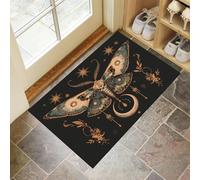 Zerbino Stile Artistico Misterioso Falena, Stella, Luna per Ingresso 50 x 80 cm, Antiscivolo e Resistente, Assorbe Acqua e Sporco, Facile da Pulire, Ideale per Porta, Corridoio e Casa,Oro Blu