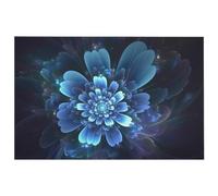 Zerbino super assorbente, antiscivolo, tappetino di benvenuto per ingresso, resistente, fantasia con fiori blu, tappeto per ingresso, facile da pulire, morbido, per interni ed esterni, garage, patio