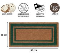 Zerbino Tappeto Cocco Antiscivolo 100% Fibra Naturale Elegante Robusto Ingresso