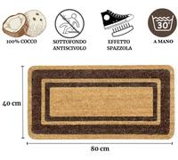 Zerbino Tappeto Cocco Antiscivolo 100% Fibra Naturale Elegante Robusto Ingresso