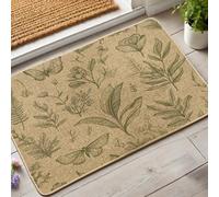 Zerbino verde botanico con piante a foglia per interni ed esterni, in gomma, impermeabile, antiscivolo, antipolvere, facile da pulire, 73 x 43 cm
